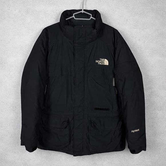 Vintage - The North Face Men's Black Puffer Coat XL HYVENT
